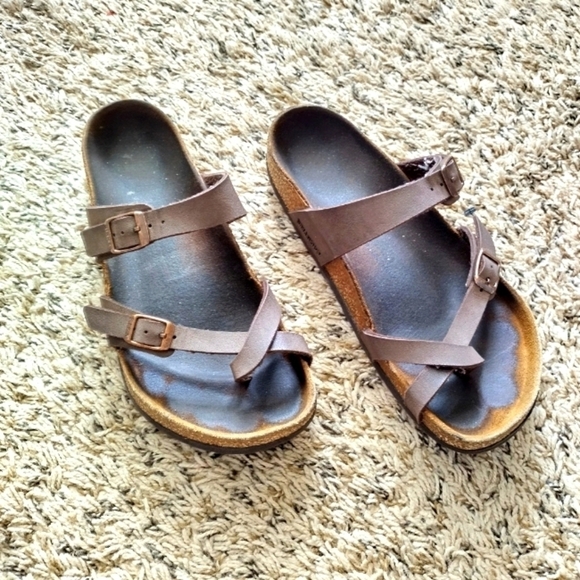 Birkenstock Mayari strap brown leather sandals sz 7 - Picture 1 of 6